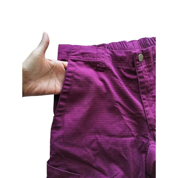 Carhartt Men's Wine Straight Leg Short Fit Multi-Cargo Srub Pants Size S - Picture 4 of 12
